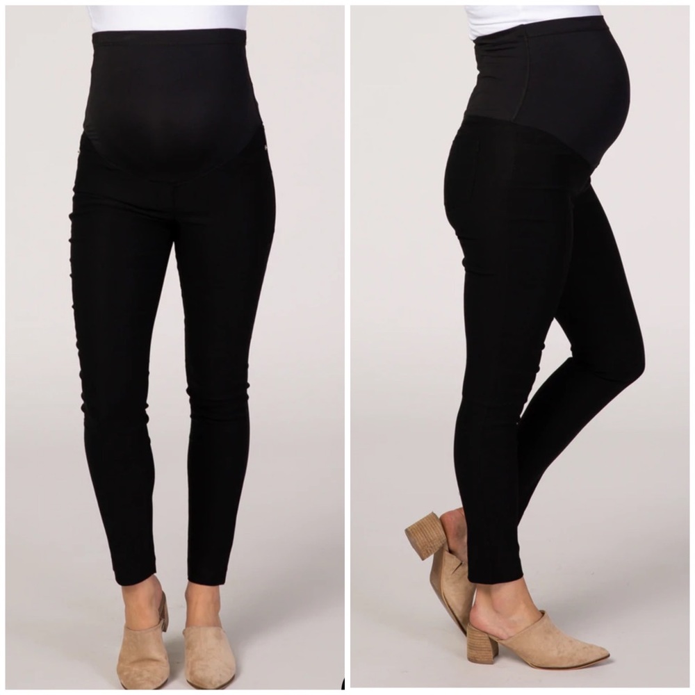 PinkBlush Black Skinny Tapered Maternity Pant Size Medium (fits like Small)
